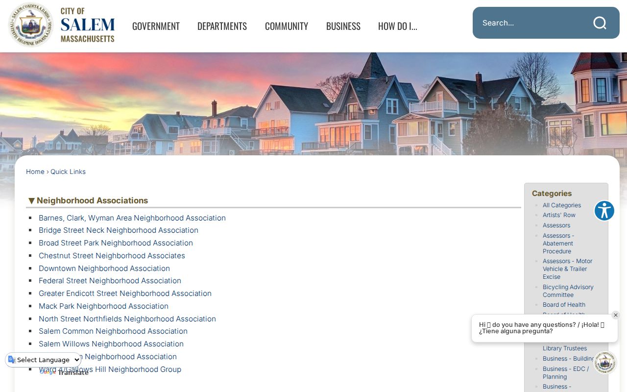 Salem neighbors City of Salem neighborhood association list